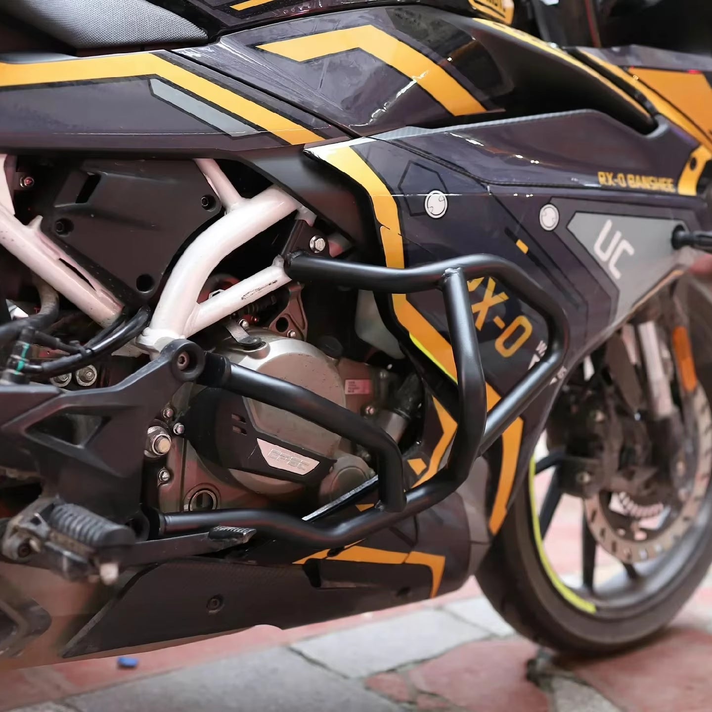 CFMOTO 250SR Crash Bars Carbon Steel Motorcycle Engine Cover Guard Set