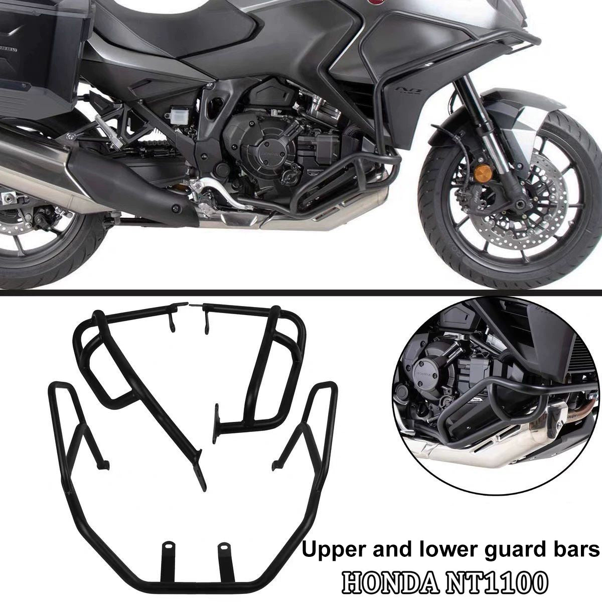 DREAMWING HONDA NT1100 2022 Carbon Steel Crash Bars